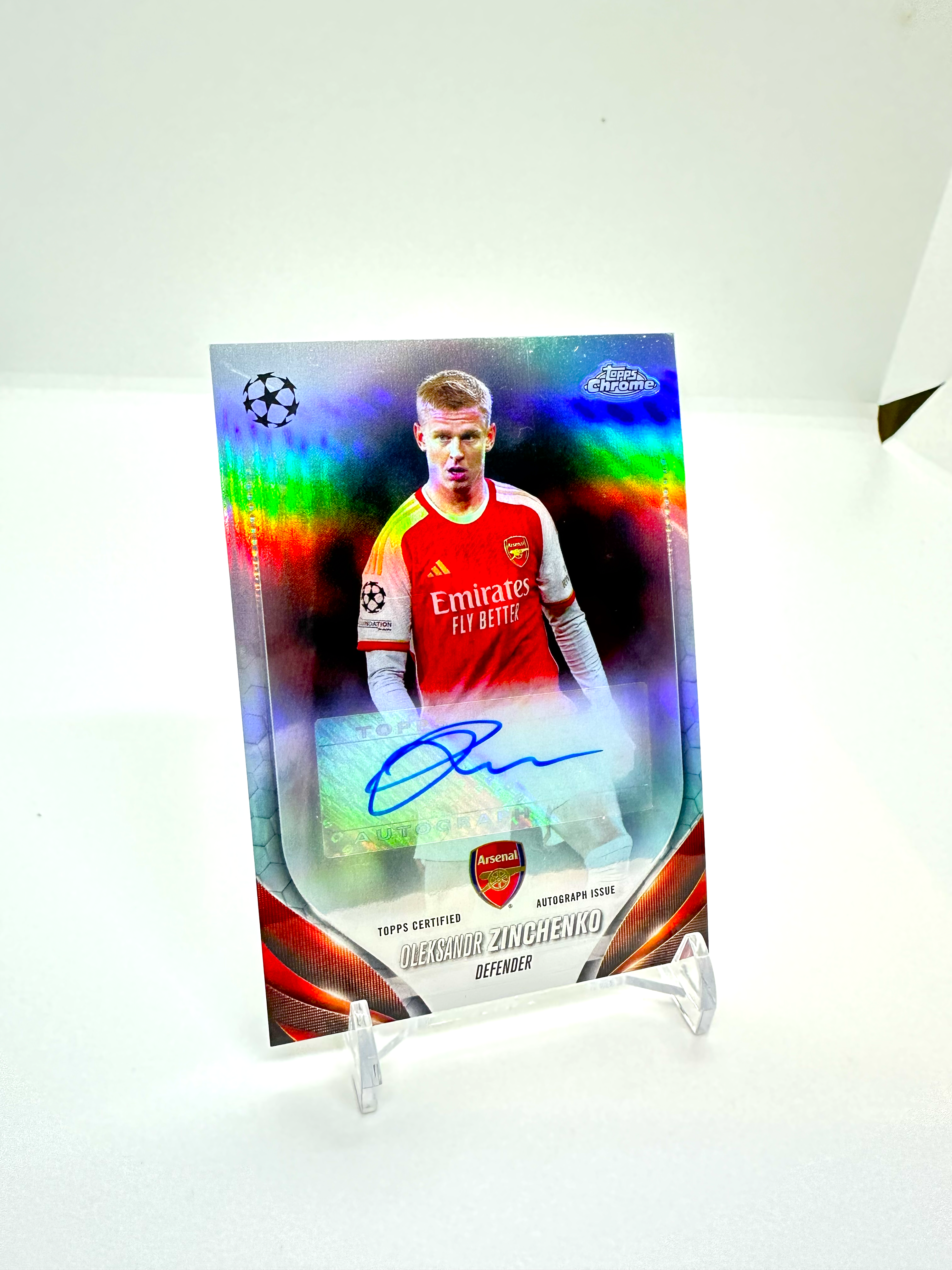 2023-24 Oleksandr Zinchenko Arsenal Topps Chrome Auto
