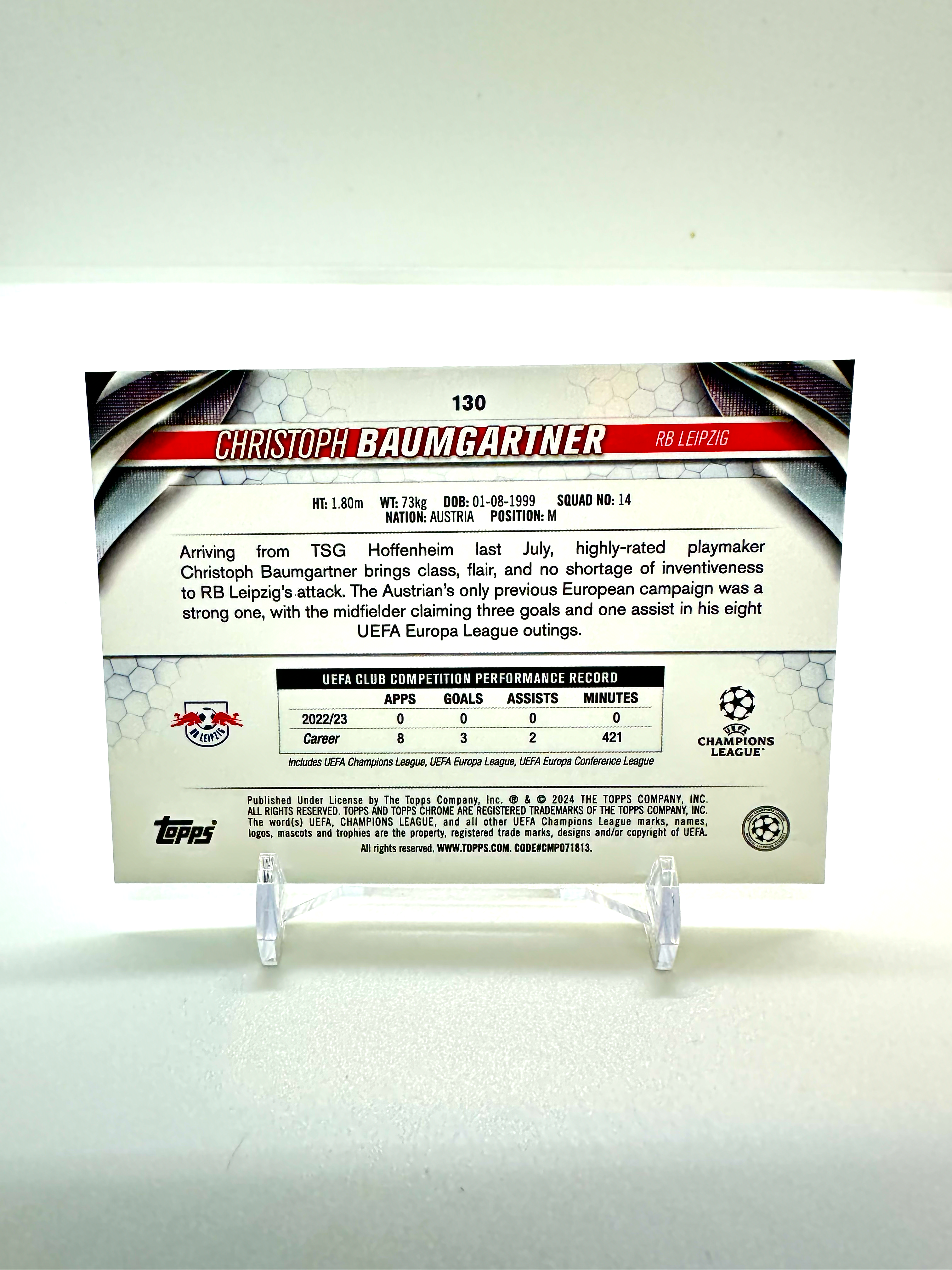 2024 Christoph Baumgartner Topps Chrome RB Leipzig #130