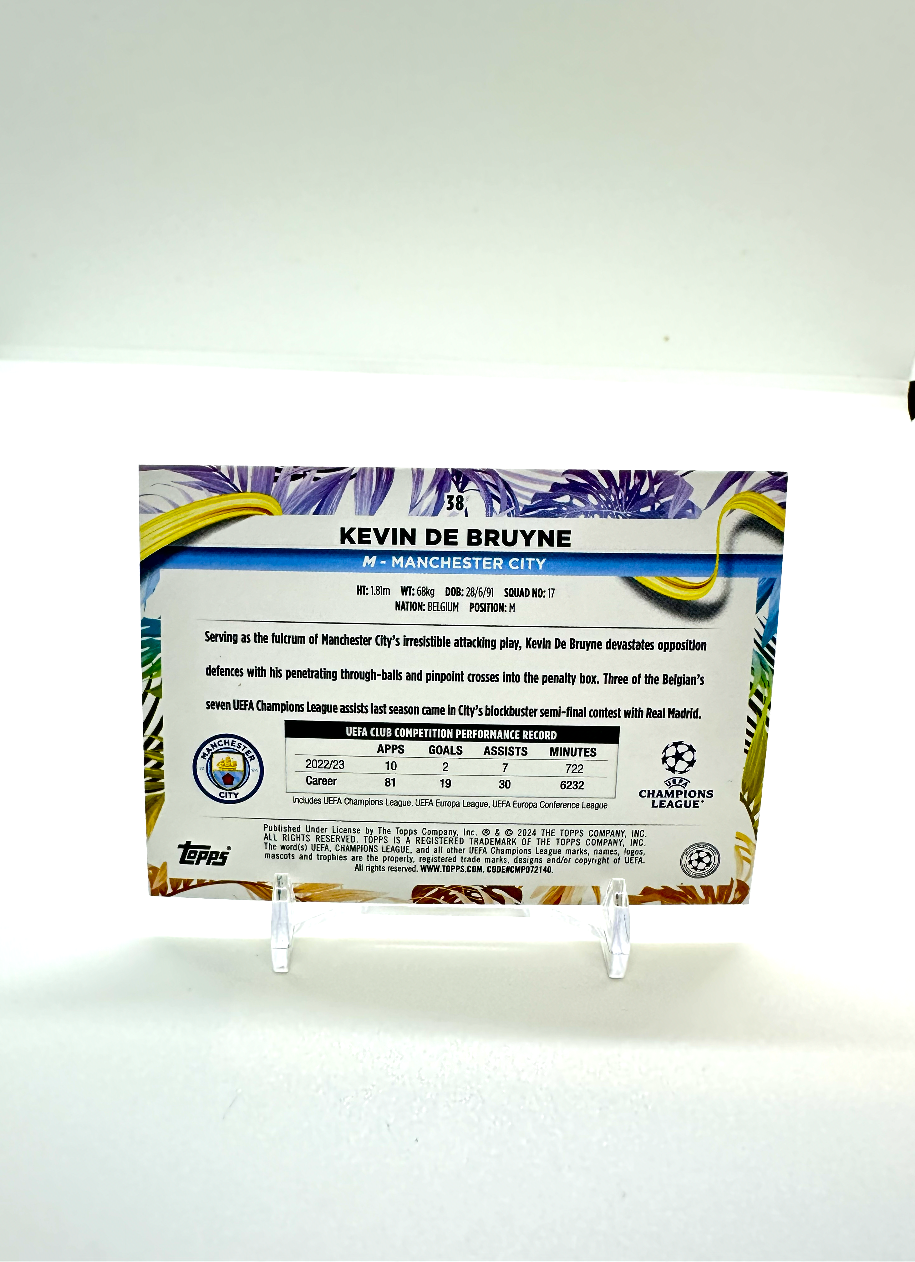 2024 Kevin De Bruyne Topps Manchester City #38