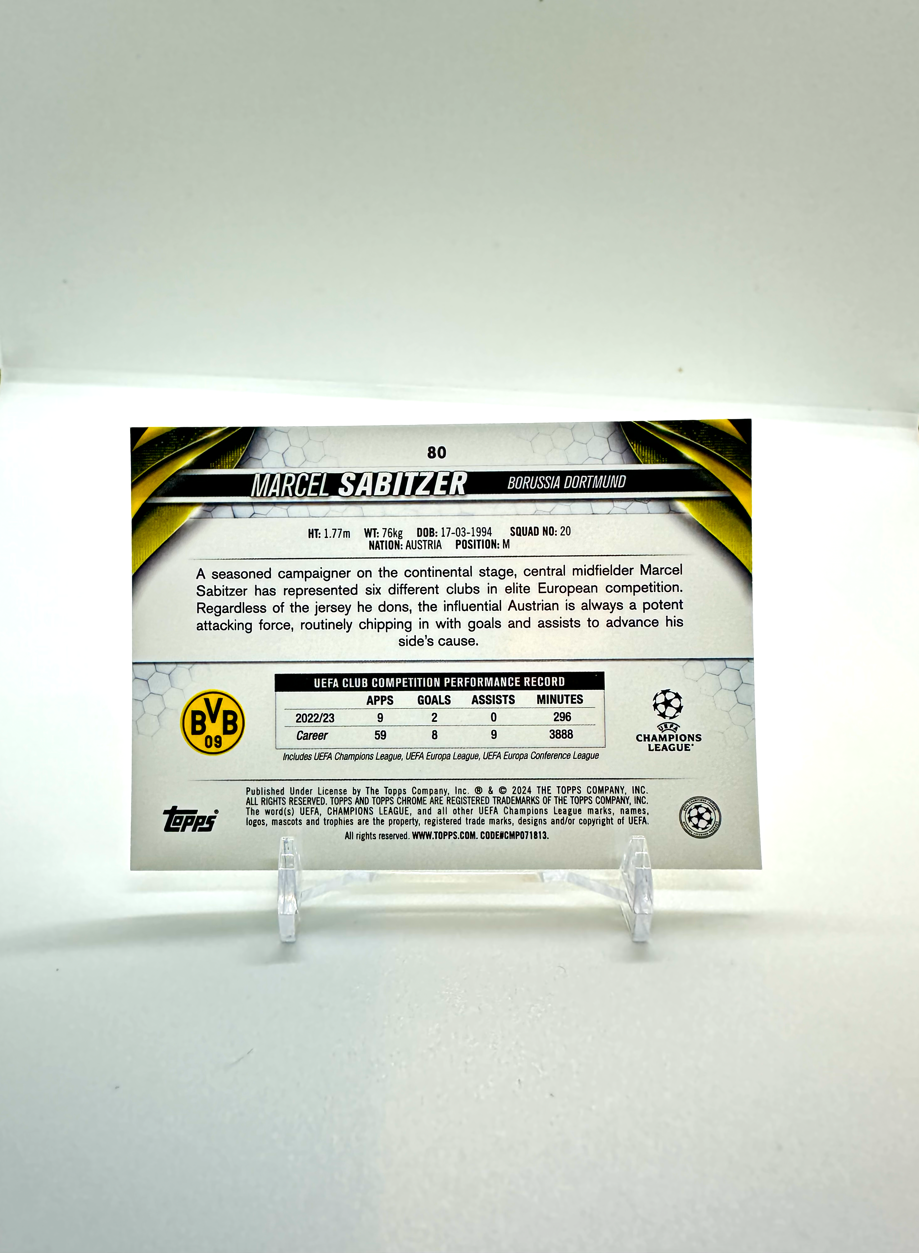 2024 Marcel Sabitzer Topps Chrome Dortmund #80