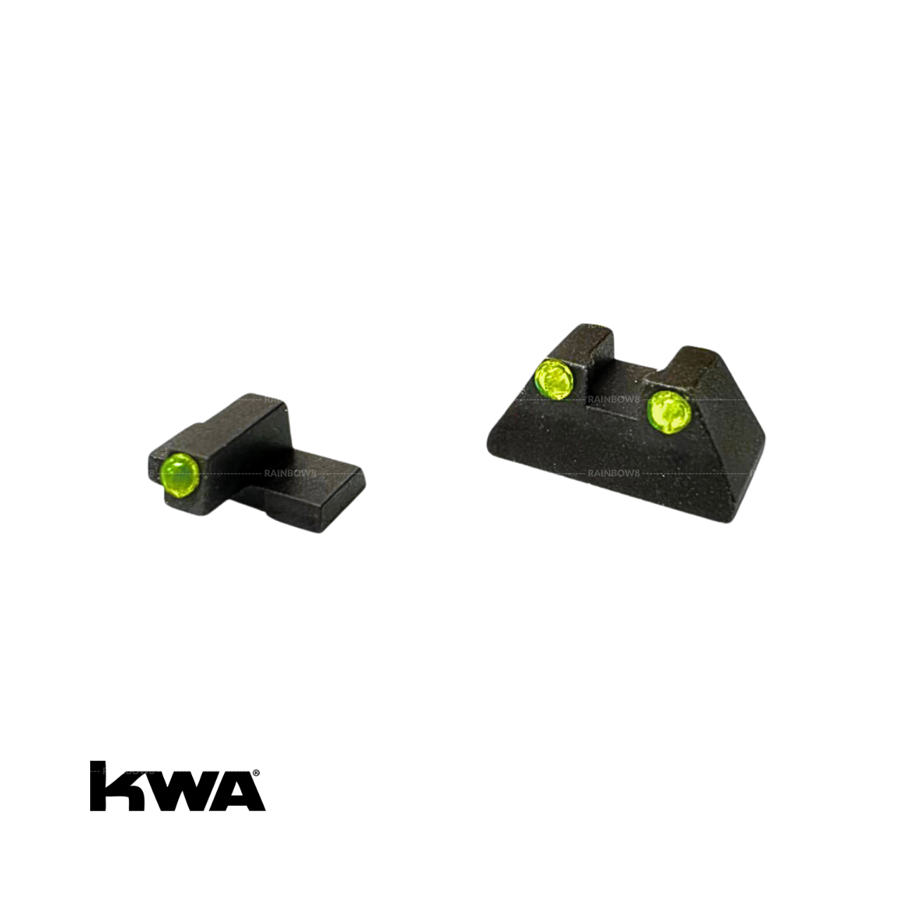Rainbow 8 Custom KWA USP.45 & COMPACT GBB Fiber Sight Set (Front & Rear)