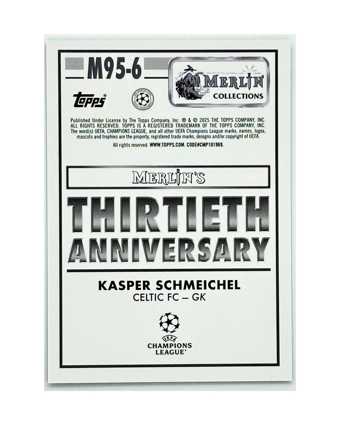 Kasper Schmeichel 2025 Celtic FC Topps Merlin Collection M95-6