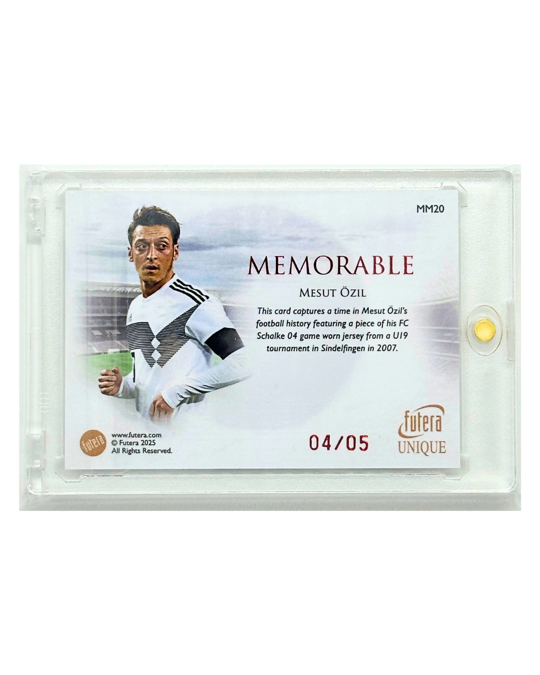 Mesut Ozil 2025 Futera Unique World Football Memorable Ruby Relic Patch /5