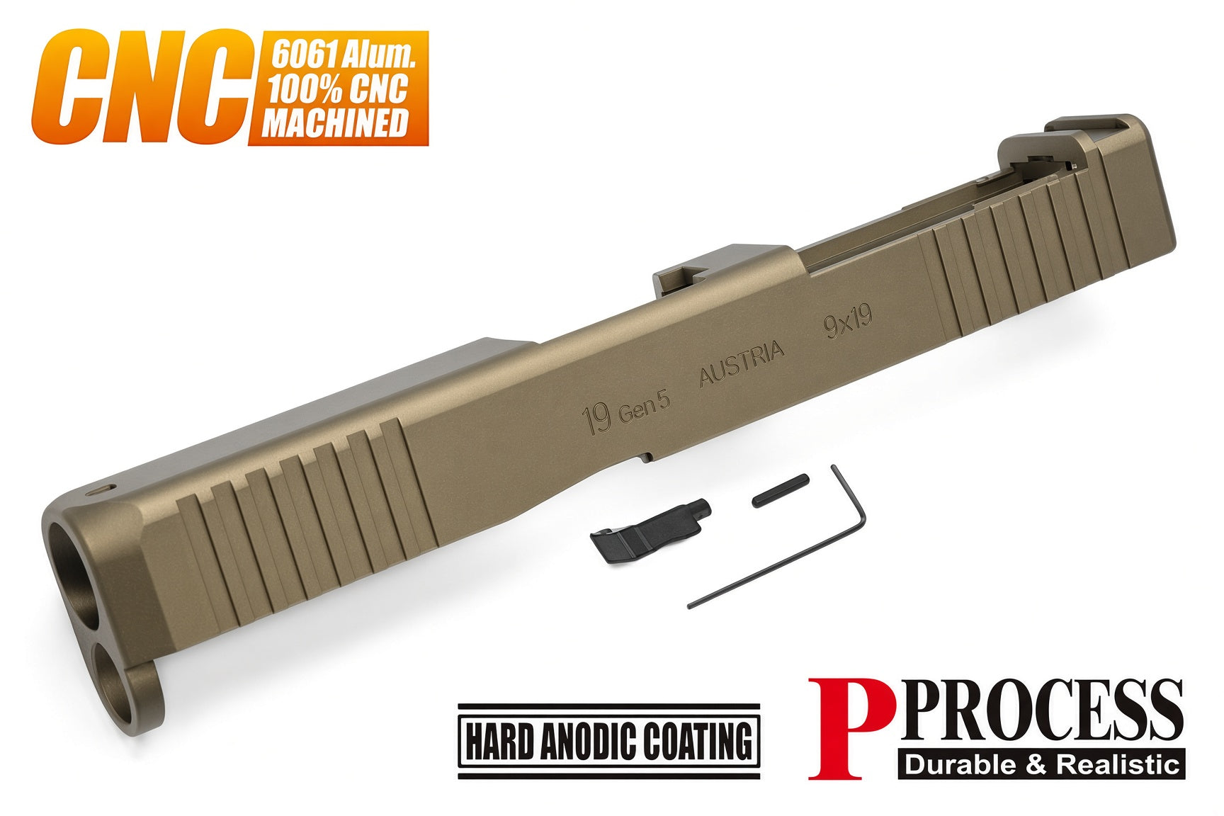 Guarder Aluminum CNC Slide for MARUI G19 Gen5 MOS (FDE)