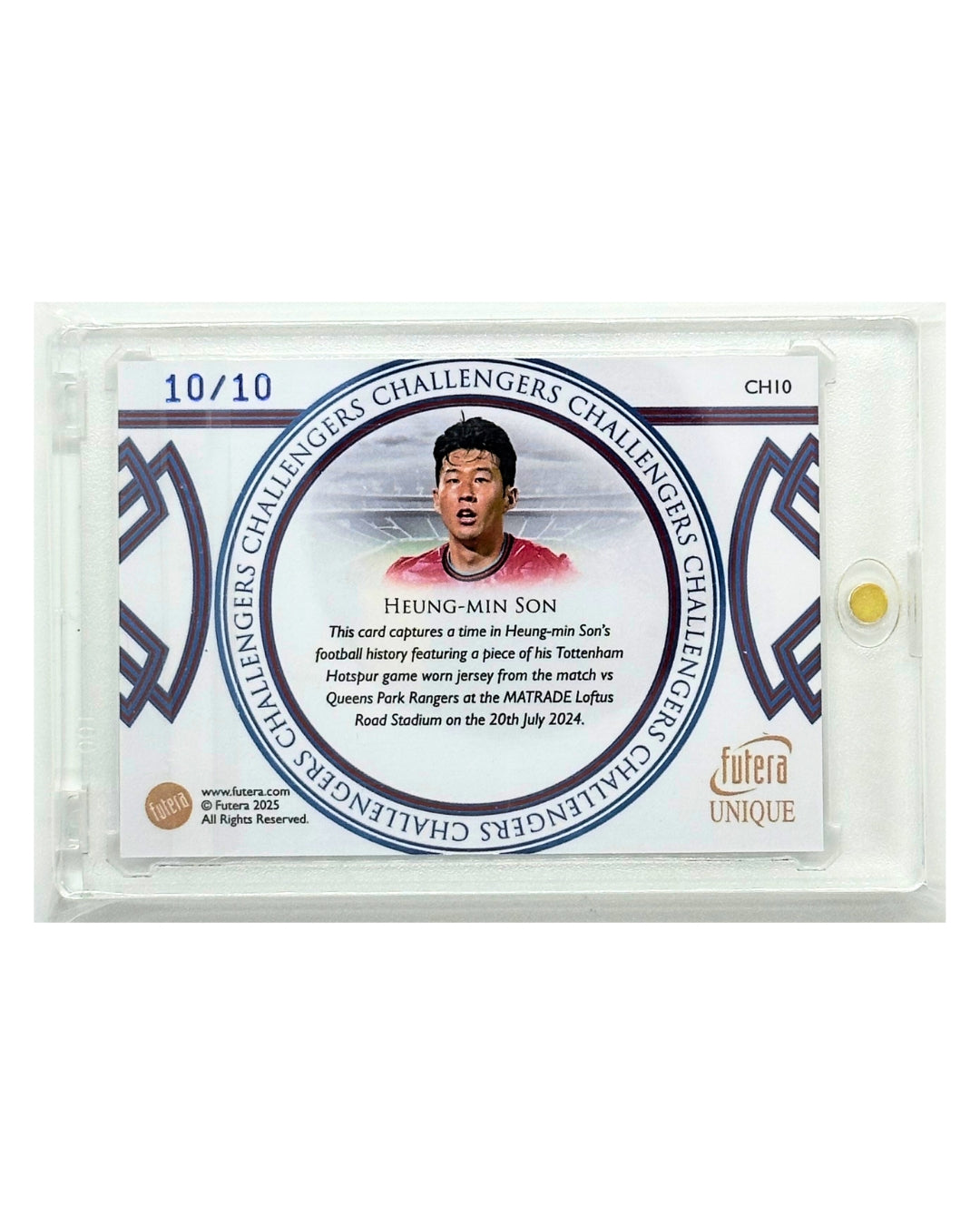 Heung-Min Son 2025 Futera Unique Challengers Game Used Memorabilia Patch /10