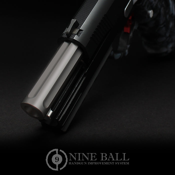 Nine Ball Flute Straight Outer Barrel for Marui Hi-Capa 5.1 (Silver / Gun Metal)