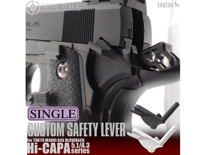 Nine Ball Custom "Single" Safety Lever For Hi-Capa 5.1/4.3 (Silver)