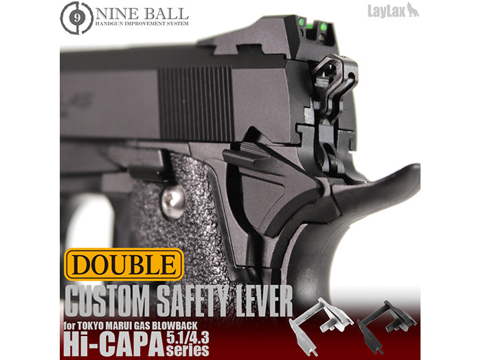 Nine Ball Custom "Double" Safety Lever For Hi-Capa 5.1/4.3 (Silver)