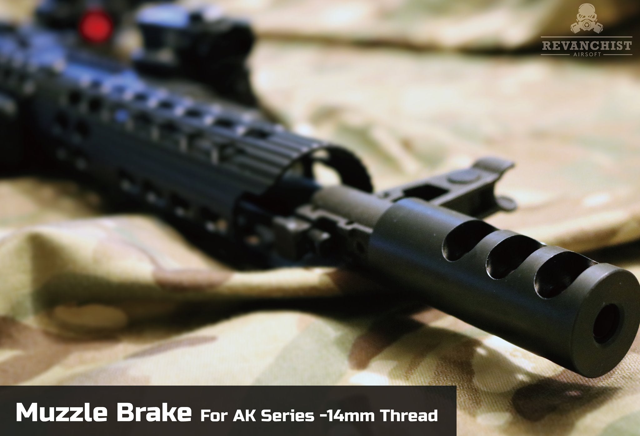 Revanchist Muzzle Brake for AK Airsoft Series 14mm CCW Thread (Black)