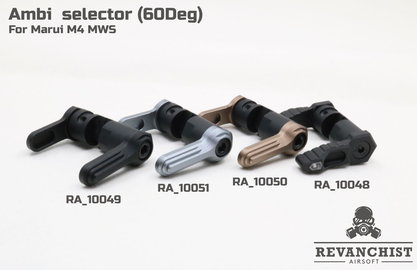 30% off - Revanchist Ambi Selector (60 Deg) For Marui M4 MWS (See Options)