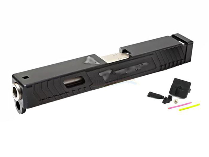 Gunsmith Bros TTI Style G17 Aluminum Slide & Silver Barrel Kit Set (Black)