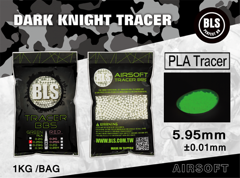 BLS 0.25G Tracer BBs (4000Rounds, Bag) - Green