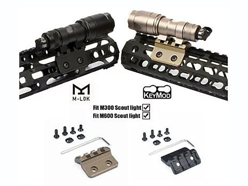 Clone Off Set Light / Optic Mount For M-LOK/ Keymod M300/M600 (Black / FDE)