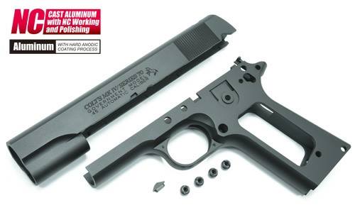 Guarder Aluminum Slide & Frame for MARUI Series'70 (with Marking/Black)