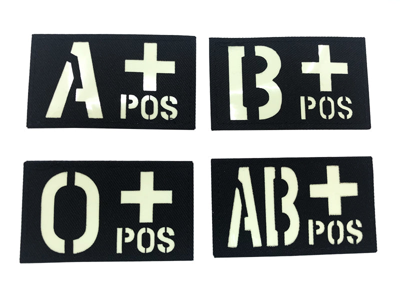 Blood type Patch with Velcro (Black)