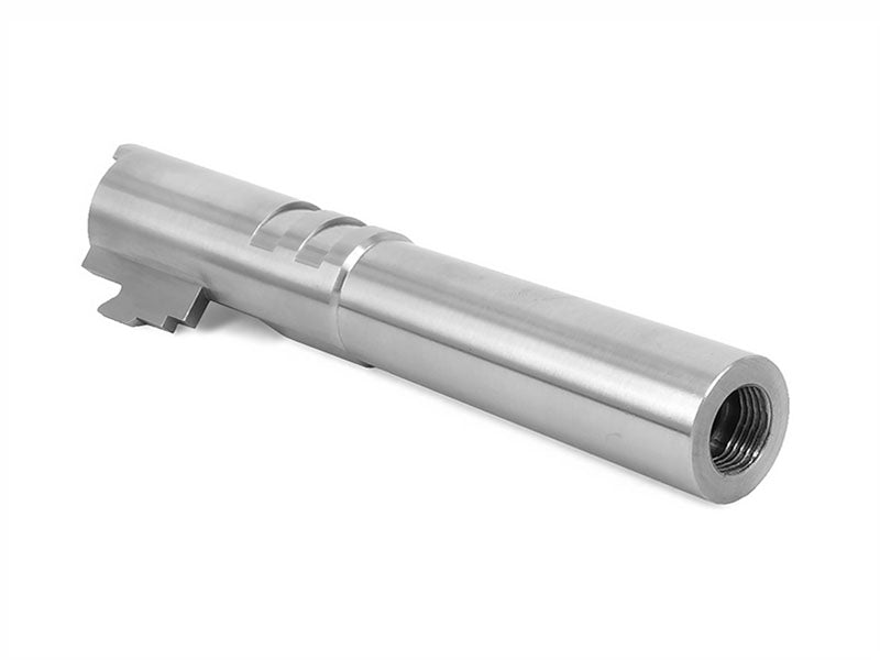 Airsoft Masterpiece .45 ACP STEEL Threaded Fix Outer Barrel for Hi-CAPA 4.3 (Silver)