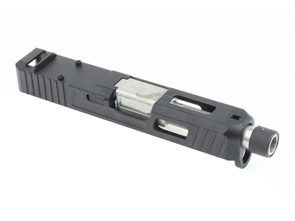 GunsModify S-Style G26 RMR Slide Stainless Silver Threaded Barrel Set for Marui G26 GBB