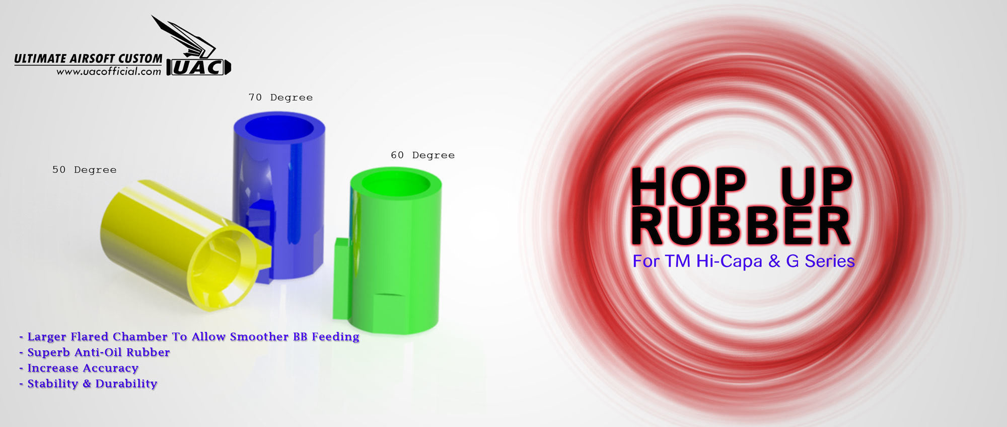 DP Hop Up Rubber For TM Hi-capa, G series, M&P9 & M4A1 MWS (50°)
