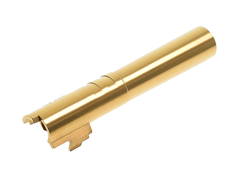CowCow Stainless Steel Threaded Outer Barrel For TM Hi-Capa 4.3 (Gold) .45 ACP Marking