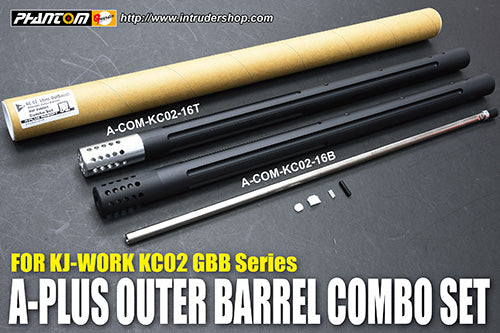 A-PLUS 16" Fluted Outer Barrel & Inner Barrel+Rubber Set- for KJ KC02 (406mm/Black)