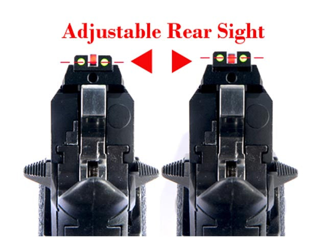 AIP Adjustable Aluminum Front and Rear Sight (Fiber) For TM Hi-Capa 5.1