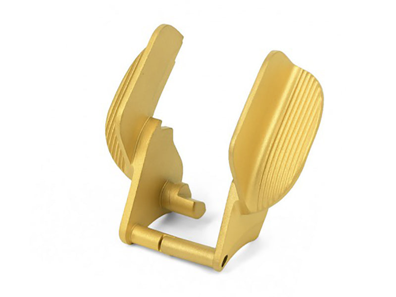 Abbot Custom V.2 Stainless Steel Thumb Safeties with Shields for Hi-CAPA (Matt Gold)