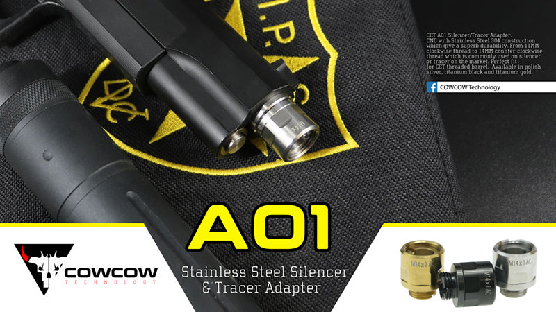 CowCow A01 Stainless Steel Silencer Adapter (11mm to 14mm, Gold)