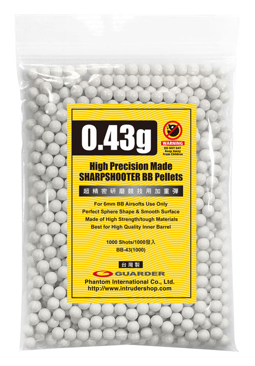 Guarder High Precision Made - 0.43g BB Pellets (1000 rounds, Bag)