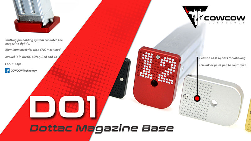 CowCow D01 Dottac MagBase For Hi-Capa GBB Magazine (Black)