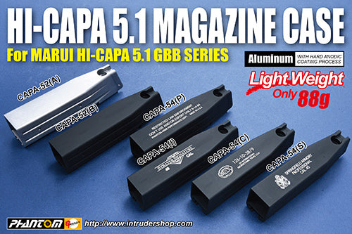Guarder Aluminum Magazine Case for MARUI HI-CAPA 5.1 (No Marking/Black)
