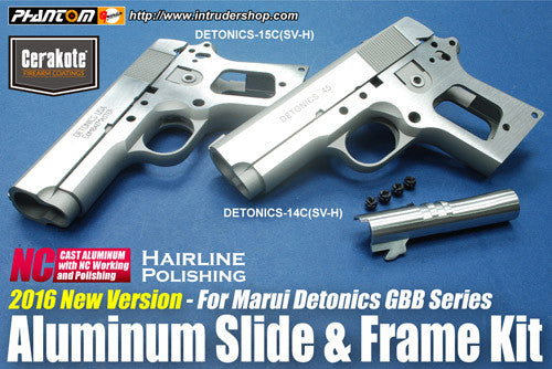 Guarder Aluminum Kit for MARUI DETONICS.45 (Cerakote Silver/Hairline Polish/Early Marking)