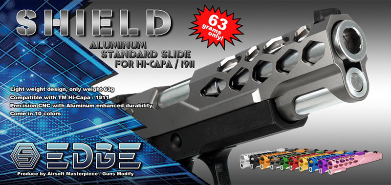 EDGE "SHIELD" Aluminum Standard Slide for Hi-CAPA/1911 (Orange)