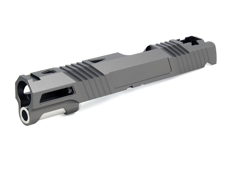 EDGE Custom "AQUA" Aluminum Standard Slide for Hi-CAPA/1911 (Titanium Grey)