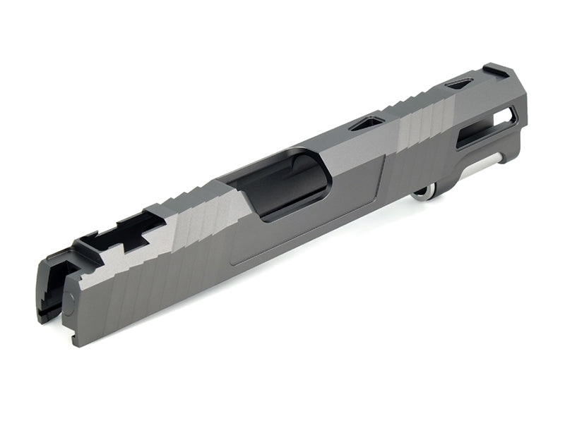 EDGE Custom "AQUA" Aluminum Standard Slide for Hi-CAPA/1911 (Titanium Grey)