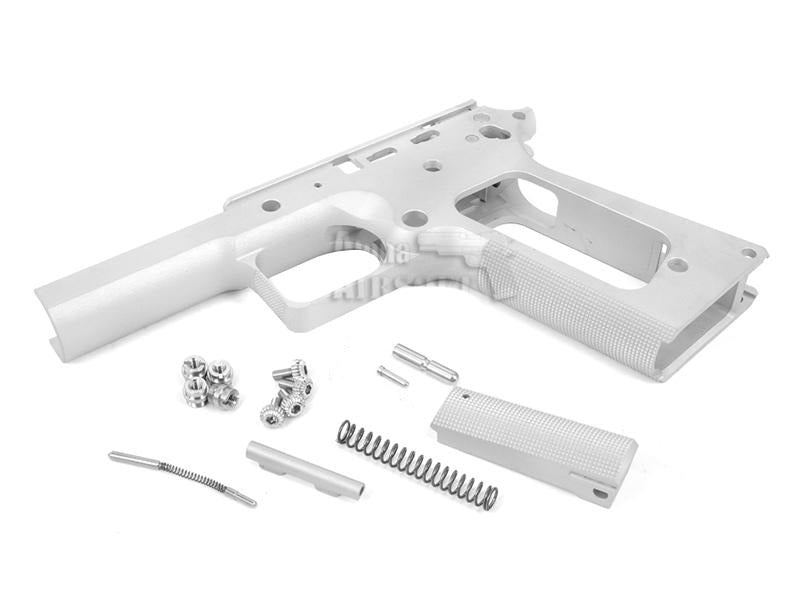 Airsoft Masterpiece 1911 Square Trigger Guard Aluminum Frame (Silver, No Marking)