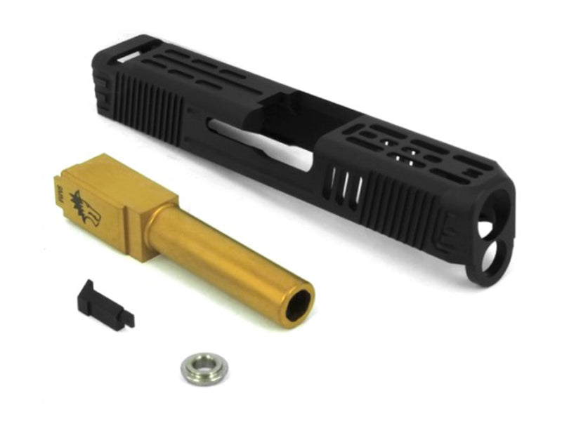 GunsModify Aluminum Slide with Stainless (NITRIDE Gold) Barrel set for G26 LW Style