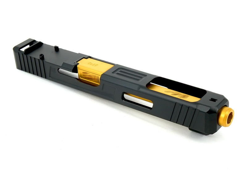 GunsModify G34 + RMR Alu. Slide Stainless Steel Gold Barrel Set for Marui G17/18C Ver.2