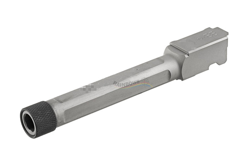 GunsModify S-Style KM Steel Thread Outer Barrel for Marui G17 GBB (Fluted/Silver)