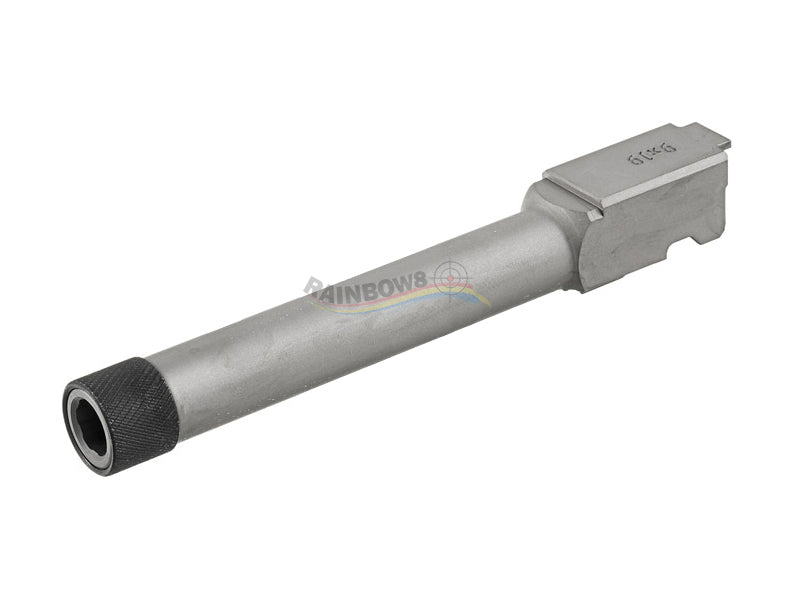 GunsModify S-Style KM Stainless Steel Thread Outer Barrel for Marui G17 GBB (Standard, Silver)