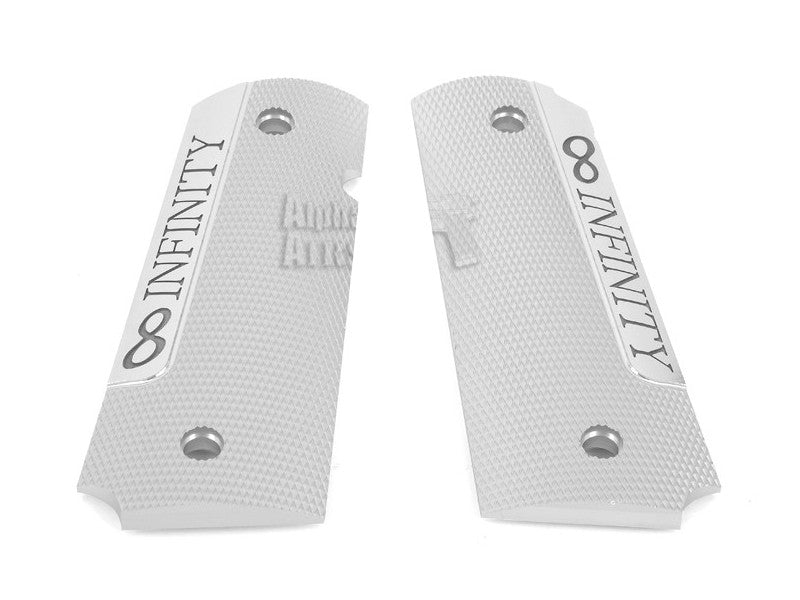 Airsoft Masterpiece 1911 Aluminum Grip Plates (Infinity) Silver