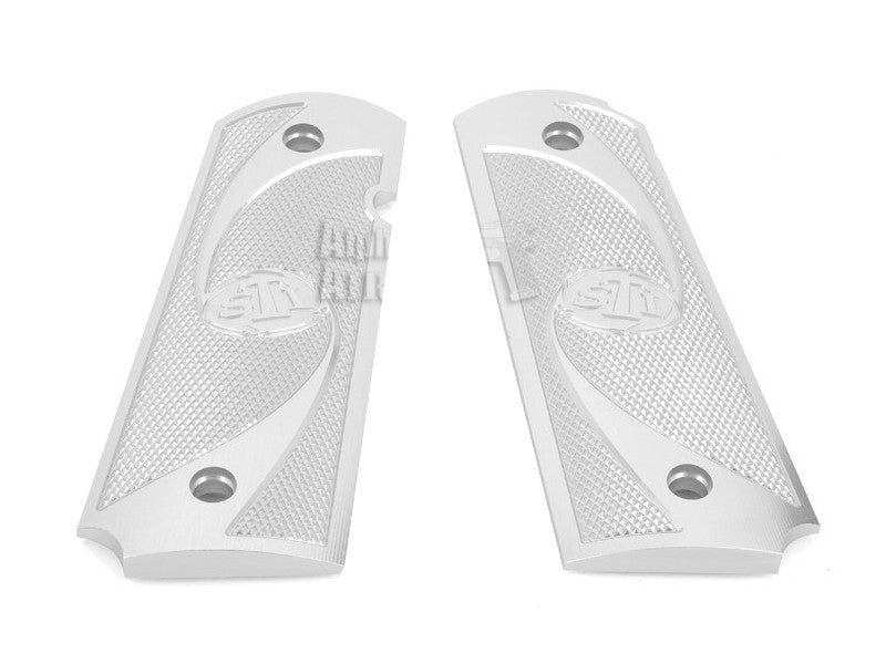 Airsoft Masterpiece 1911 Aluminum Grip Plates (STI) Silver