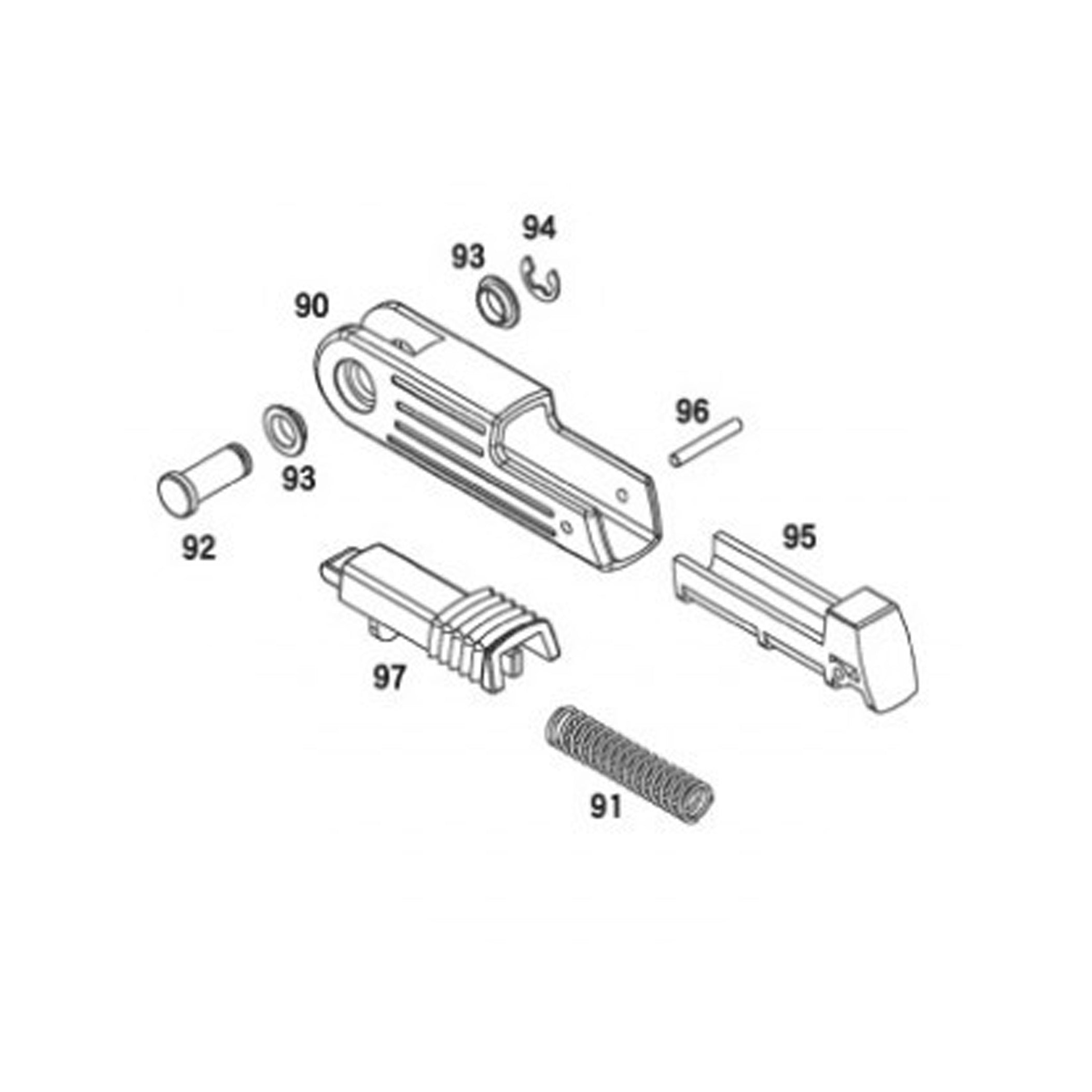 Pistol Grip Set For KWA MP7 GBB - Black