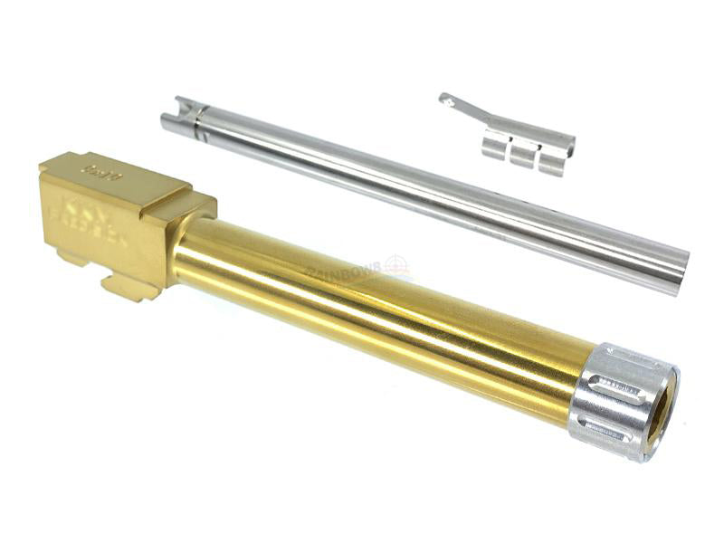 GunsModify KKM Stainless Steel Threaded Barrel Set For Marui G17 (Gold Nitride)