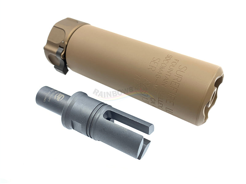 SF SOCOM Suppressor with 12mm CW Flash Hider For KWA / VFC MP7A1 (FDE)