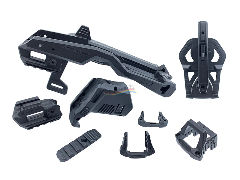 Tactical Rail Brace Kit For Umarex, Marui G-Series with Holster Full Set (Black)