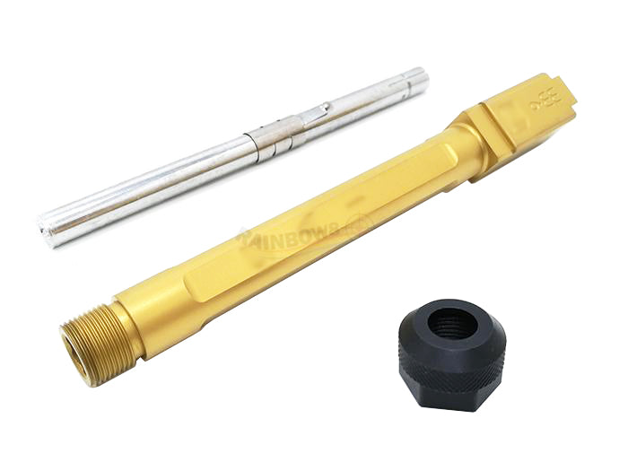 GunsModify SA Style KKM G34 Stainless Threaded Outer Barrel Set For TM G34 (Fluted, Gold)