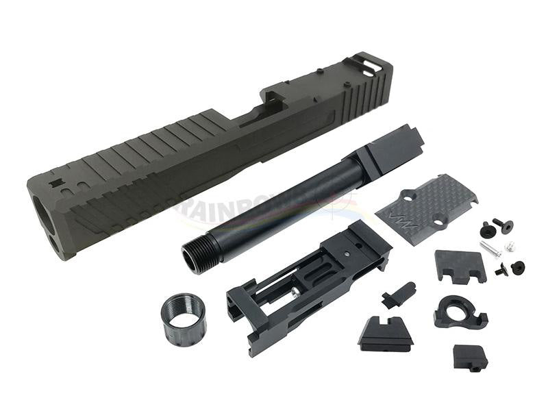 Ready Fighter Jagerwerks Downrange Slide & Barrel Set For Marui G17 GBB (Black, 2019 Ver.)