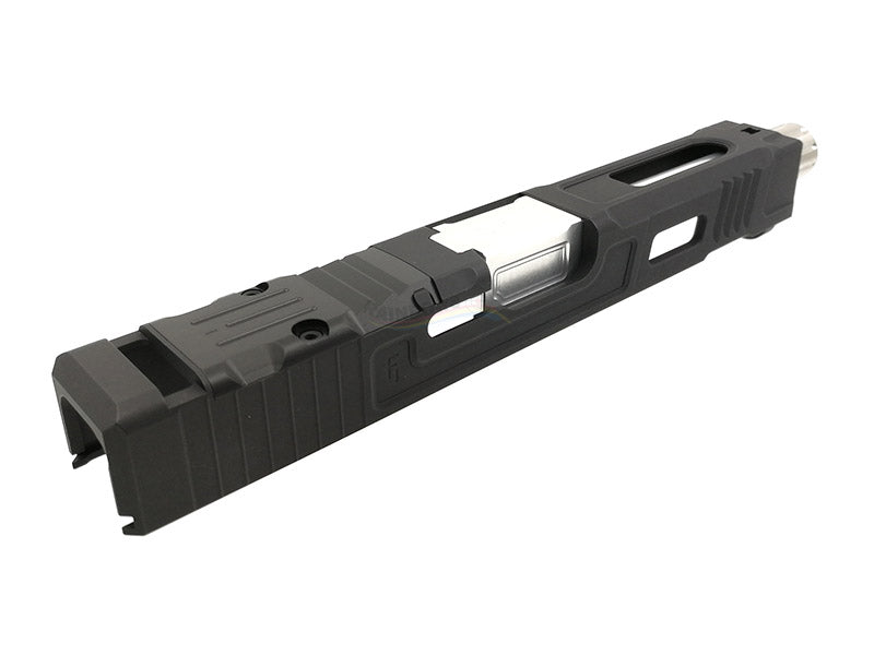 Ready Fighter FI Style MK2 Slide with (Black / Silver) Barrel Set For Marui G18C/17 GBB