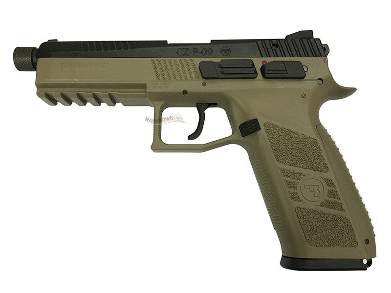 KJ Works CZ75 P09 Tactical GBB/CO2 Pistol - Tan (ASG Licensed)