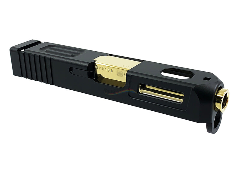 Z Style Aluminium Slide & Stainless (Gold) Steel Barrel For Marui G26 GBB (Black)